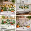 Fresh Floral Pattern Sink Area Background Wall Sticker Bathroom Wall Decoration Self-Adhesive Removable Waterproof Creative Stic