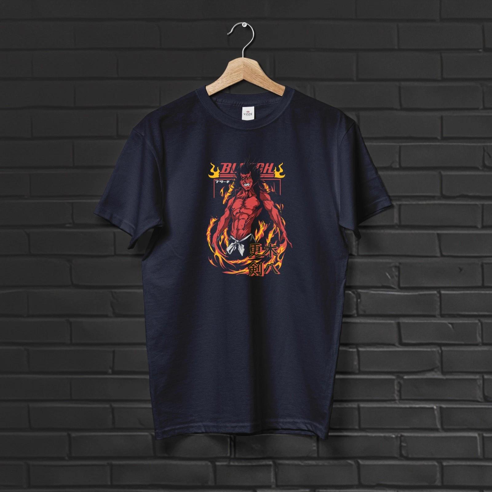 Zaraki Kenpachi T-Shirt Graphic Tee Mens Unisex Cotton Bleach Anime Streetwear 4XL