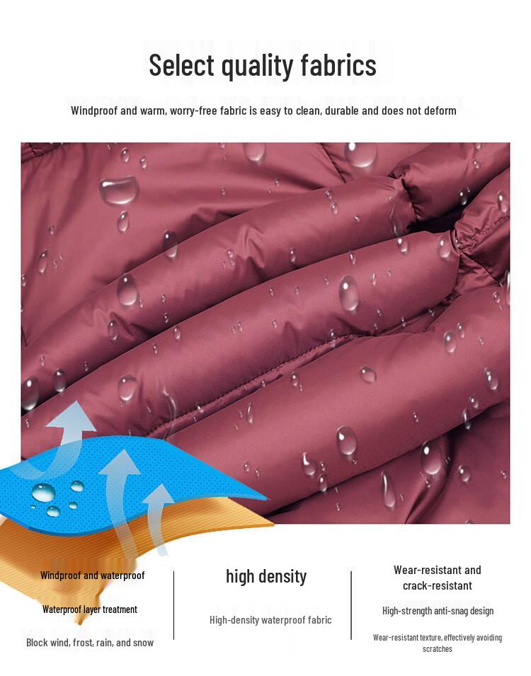 2025 Women's Mid-Length Hooded Down Jacket for Mothers