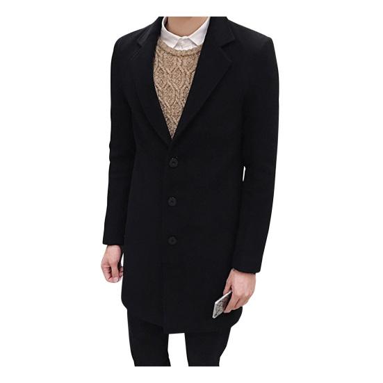 

Пальто-тренч длиной до колена с пуговицами в деловом стиле, шерстяное пальто для работы M чёрный