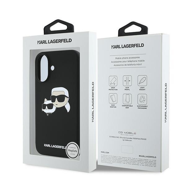 Karl Lagerfeld Klhmp16Mskchpplk Iphone16 Plus 6.7 Czarny/Black Hardcase Silicone Double Heads Print Magsafe
