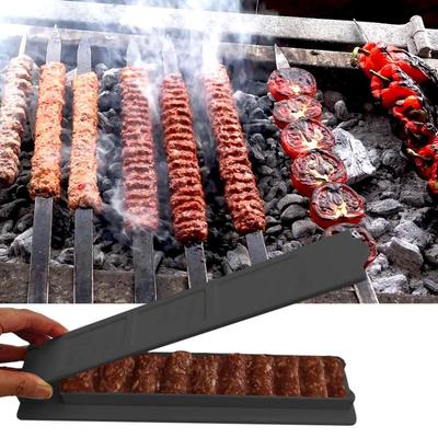 Stroj na výrobu kebabů Jednořadá grilovací jehla na maso Opakovaně použitelný lis na kebab Tyčka Kuchyňský gadget BBQ nástroje Grilovací příslušenství