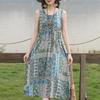 Rochie elegantă de vară pentru femei, mărime plus, haine vintage, rochie lungă fără mâneci