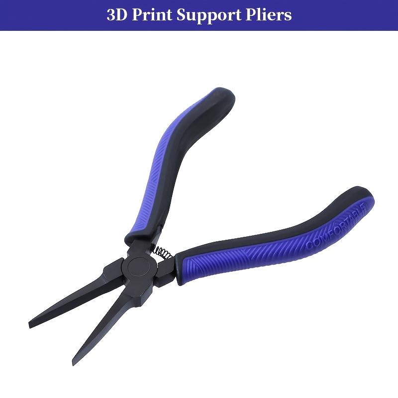 3D Print Support Removal Pliers, Teflon Coated Thin Flat Jaw, Spring Loaded Non-Slip Grip, Rust-Proof Precision Tool for FDM SLA LCD 3D Printers
