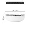 Abay Nordic Silver-Rim Ceramic 8-Inch Bowl