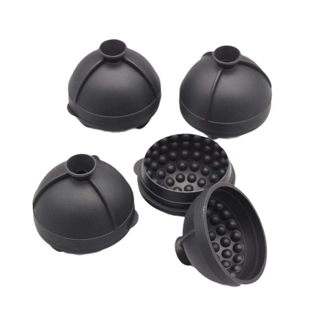 Food Grade Silicone Ice Ball Maker 3D Baseball Golf Hockey Shape with Built-in Funnel Easy Release No Plastic Sphere Mold