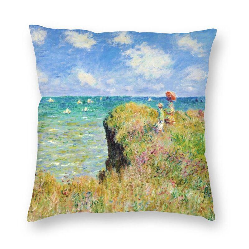 Claude Monet Printing Square Throw Pillow Cover Home Decor Printed World Famous Landscape Painting Cushion Cover For Living Room