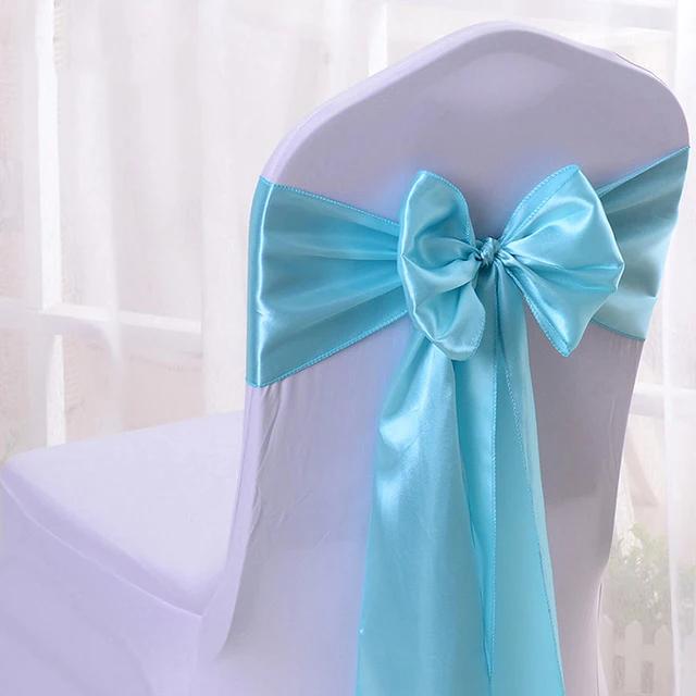 50 pieces / batch satin fabric chair cover bowknot decoration wedding party banquet Hotel celebration wholesale