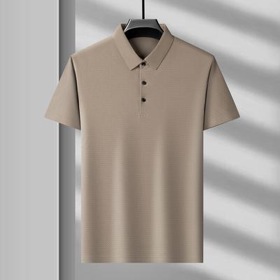 Men's Lightweight Summer Jacquard Business T-Shirt: Polo Shirt for Young and Middle-Aged Men Short-Sleeve T-Shirt