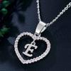 Heart Letters 26 Love Crystal Women Silver Plated Chain Jewelry Necklace