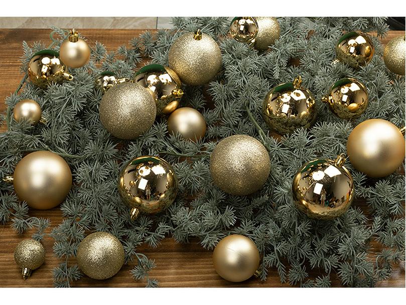 Festive 6CM Gold & 8CM Silver Christmas Balls - Shiny & Matte Hanging Tree Ornaments