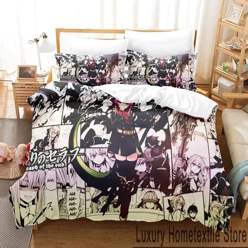 3D Print Anime Seraph of the end Bedding Set Boys Girls Twin Queen King Size Duvet Cover Pillowcase Bed boys Adult