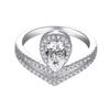 Teardrop Crown Ring Women's 1ct Moissanite PT950 Platinum - Teardrop Coronation Design, 1ct Sparkle, Daily Elegant Jewelry