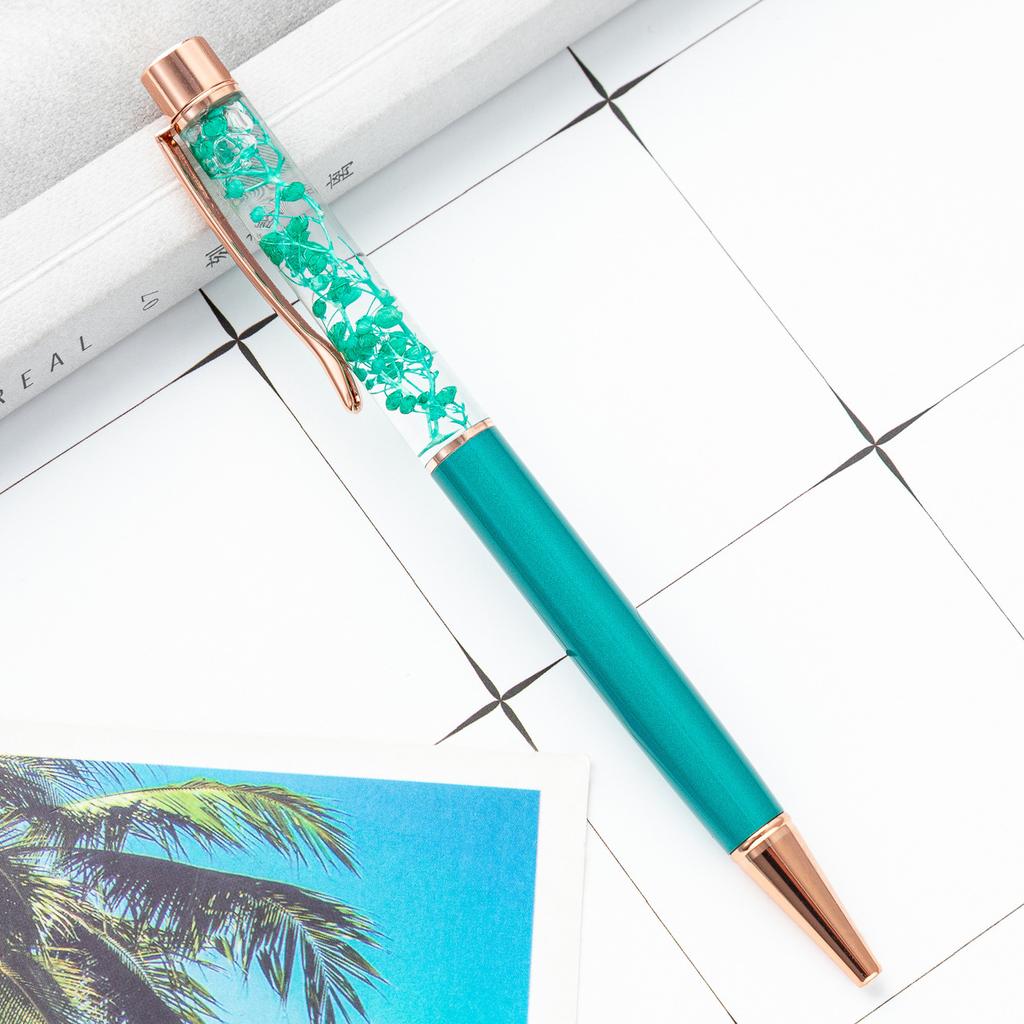 1 Pcs Flower Ballpoint Pen Metal Office School Stationery Gift Cute Clip Pens Pencils Writing Supplies