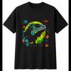 Iguana with Flowers Reptile Mens T-Shirt Black 100% Cotton Snake Printed