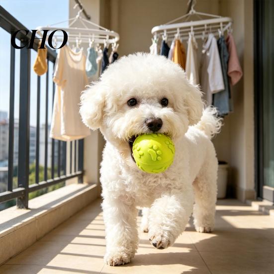 Squeaky Dog Ball Raised Texture Chew Toy Dogs Teeth Cleaning Bite-resistant Relieves Boredom And Anxiety for Puppy Teething Fetch Game Wear-resistant