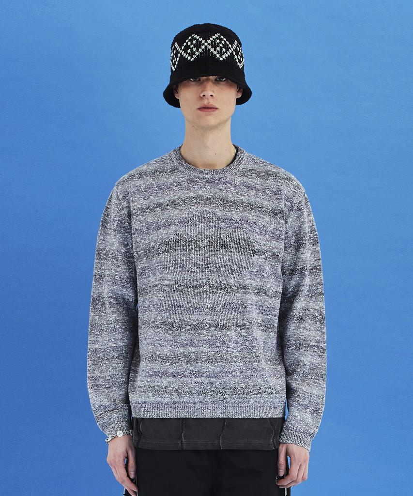 UNALLOYED Flower Gradient Stripe Knit / Gray