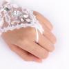 High Quality Dress Fashionable Beads Rhinestone Lace Fingerless Gloves Short Gloves