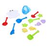 14pcs Kids Beach Toys Set Cute STEM Learning Compact Childrens Sandbox Toys with Storage Net Bag