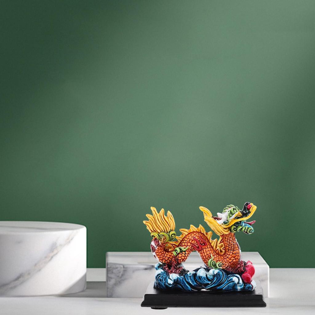 PRETYZOOM Feng Shui Eingang Tierkreis Glück Geld Glücksverbesserung Feng Shui Drache Chinesischer Tischdrache Büro-Ornament, Drache, Ornament,