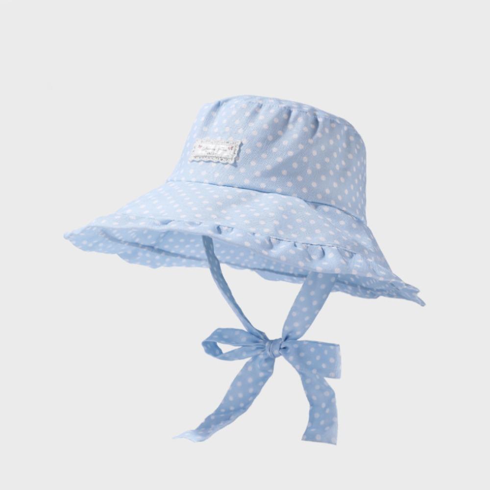 Polka Dot Women Fisherman Hat Ribbon Bucket Hat Casual Sunshade Hat  Summer
