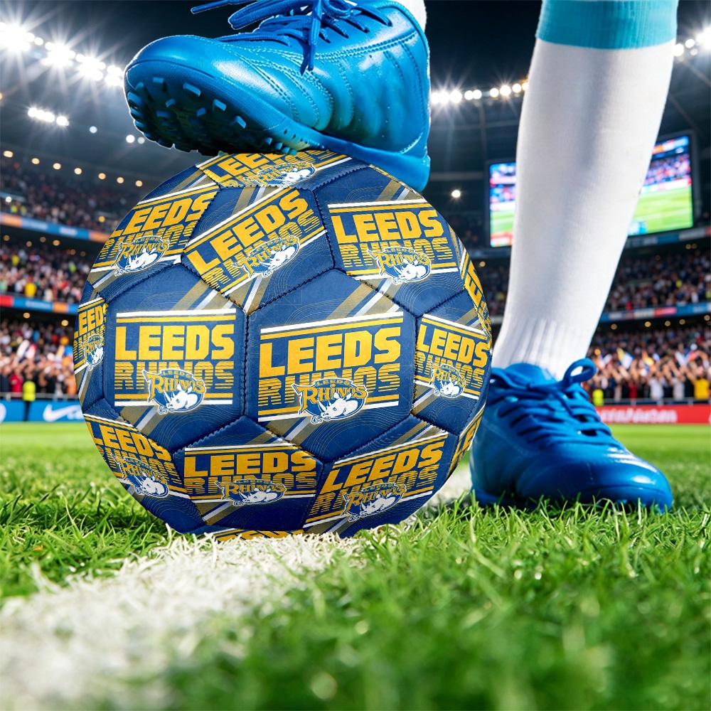Leeds Rhinos Size 5 Sports Training Ball Shock Absorbing Durable Ball For Match Daily Practice Outdoor Activities