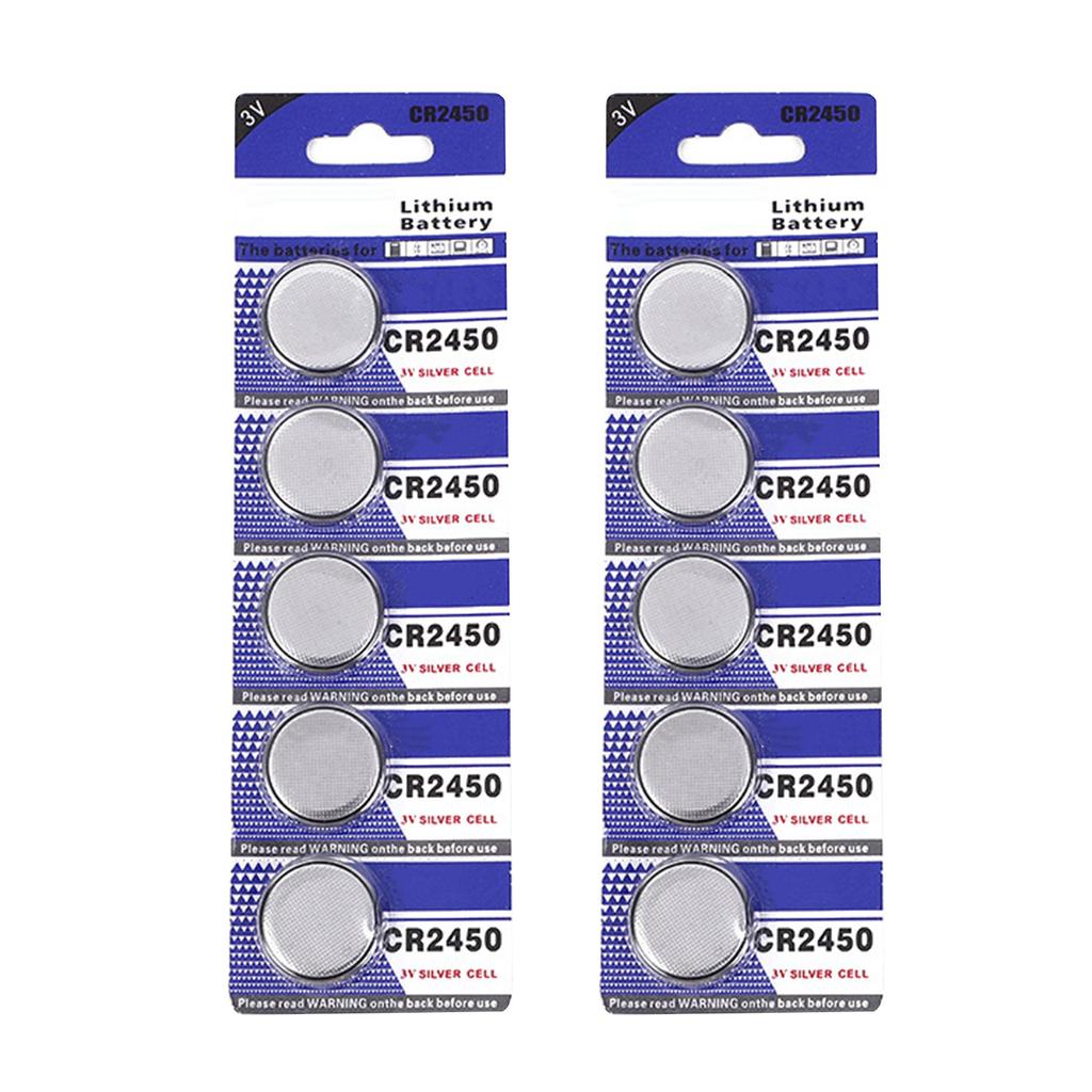 Metal CR2450 Battery CR2450 3V Lithium Battery Highly Capacity Coin Cells Batteries for Small Electronic Devices