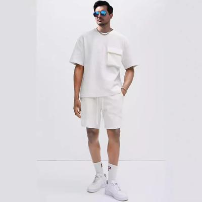 2024 Summer New Sports Suit Men's Street Trend Casual Pocket Short Sleeve Shorts Casual Two-piece Suit