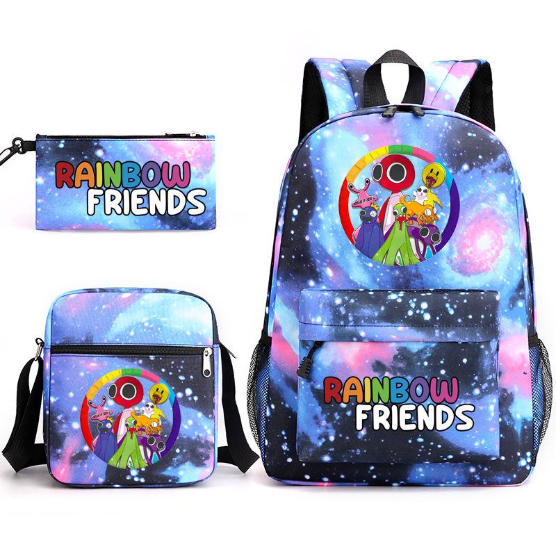 Rainbow Friends Rainbow Friends Game Original Styling Backpack Three-Piece Cartoon Student School Bag