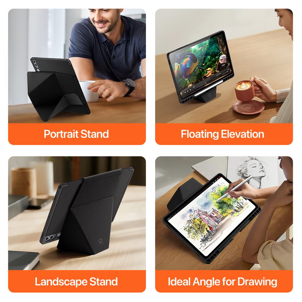 For Samsung Galaxy Tab S9+/Galaxy Tab S9 FE+/Galaxy Tab S10+ Tablet Case DUX DUCIS Vers Series Multi-function Folding Stand Leather Cover