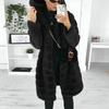 Winter Women's Casual Long Sleeve Solid Cardigans Fuzzy Fleece Outwear Faux Fur Hooded Pockets