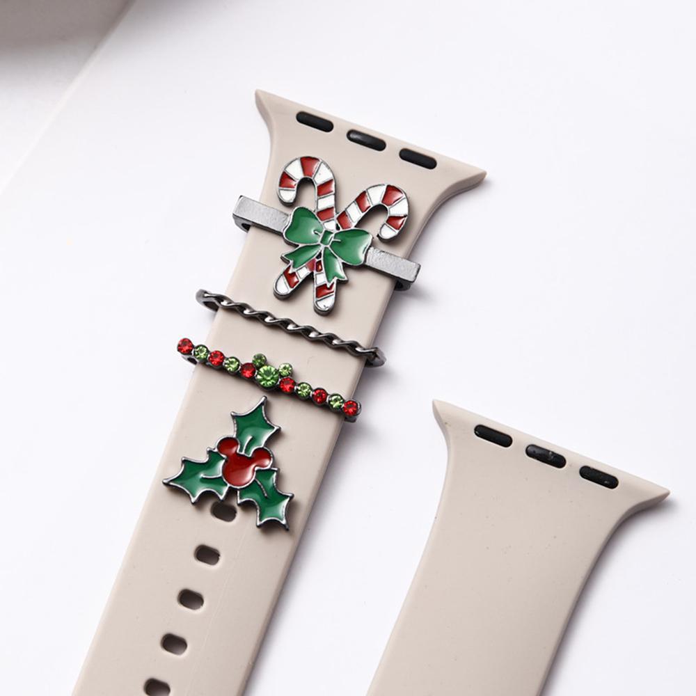 

Suitable for Apple Watch Decorative Rings Christmas Watch Decorative Accessories Silicone Strap Decorations