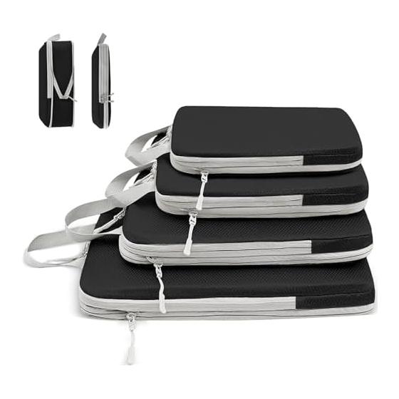 Compression Bag for Travel, Travel Pouch, Convenient Travel Compression Bag, 4-Piece Set, Adjustable Space, Clothes Sorting, Compression Bag, Travel,
