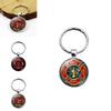Sleek Rescue Firefighter Emblem Keychain Gemstone Zinc Alloy Key Ring For Men And Women