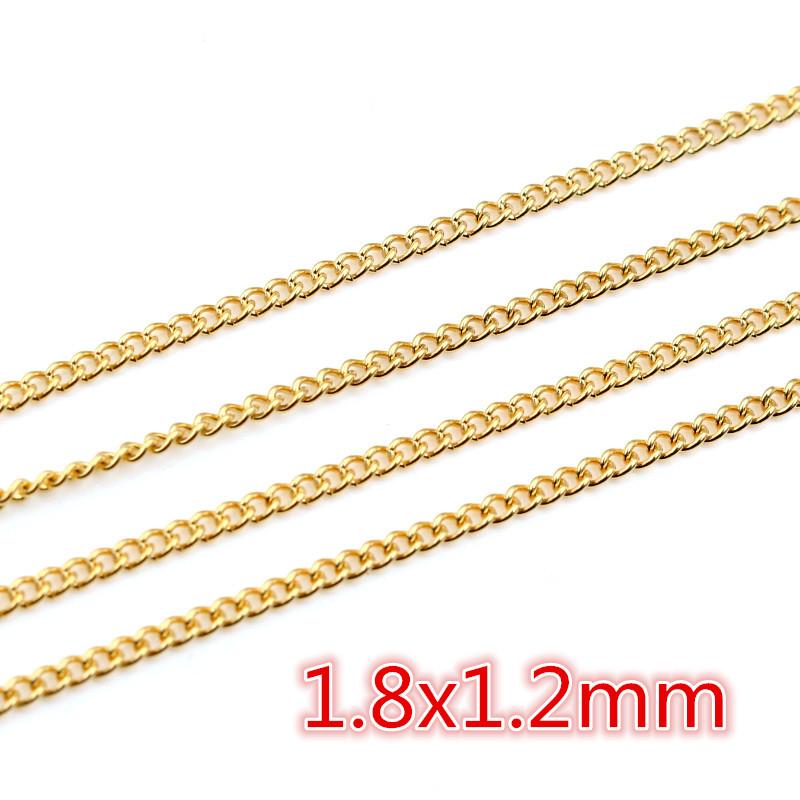 5 Meters/Lot Never Fade Stainless Steel Gold Plated Necklace Chains For DIY Jewelry Findings Making Materials Handmade Supplies