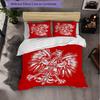 Polen 3-teiliges Bettwäsche-Set Weiches Bettbezug-Set mit Kissenbezügen Bedrucktes Schlafzimmer-Deko-Set für Zuhause