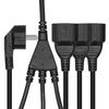 3 Port Right Angle EU4.8MM Plug Adapter 30CM Flexible Cord 4.8mm Power Extension Cord 250V/16A Durability PVC
