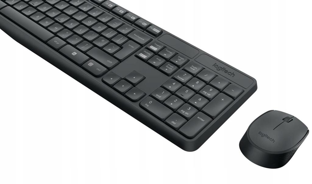 Zestaw bezprzewodowy klawiatura + mysz Logitech MK235 szary