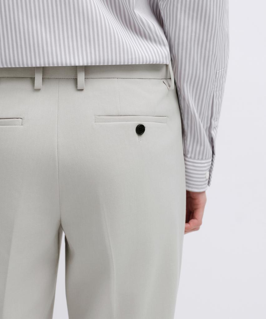 MUSINSA STANDARD Semi-Wide Hidden Banding Slacks [Dusty Cream]