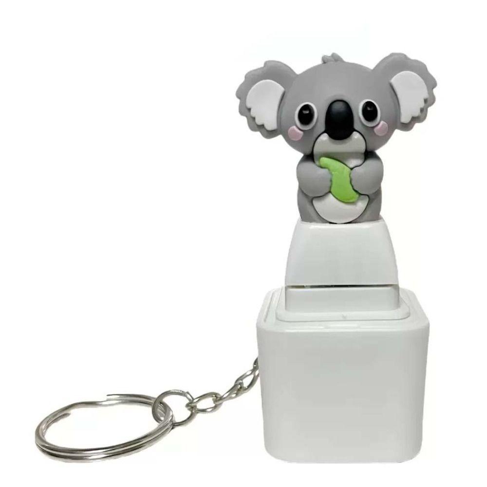 Rechargeable Fidget Button Key Chain Sounding Sound Light Key Ring Animal Keycap Toy Student Gift