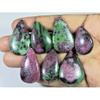 268Cts.. Natural Ruby Zoisite Pear Cabochon Loose Gemstone 07Pcs Lot C-497