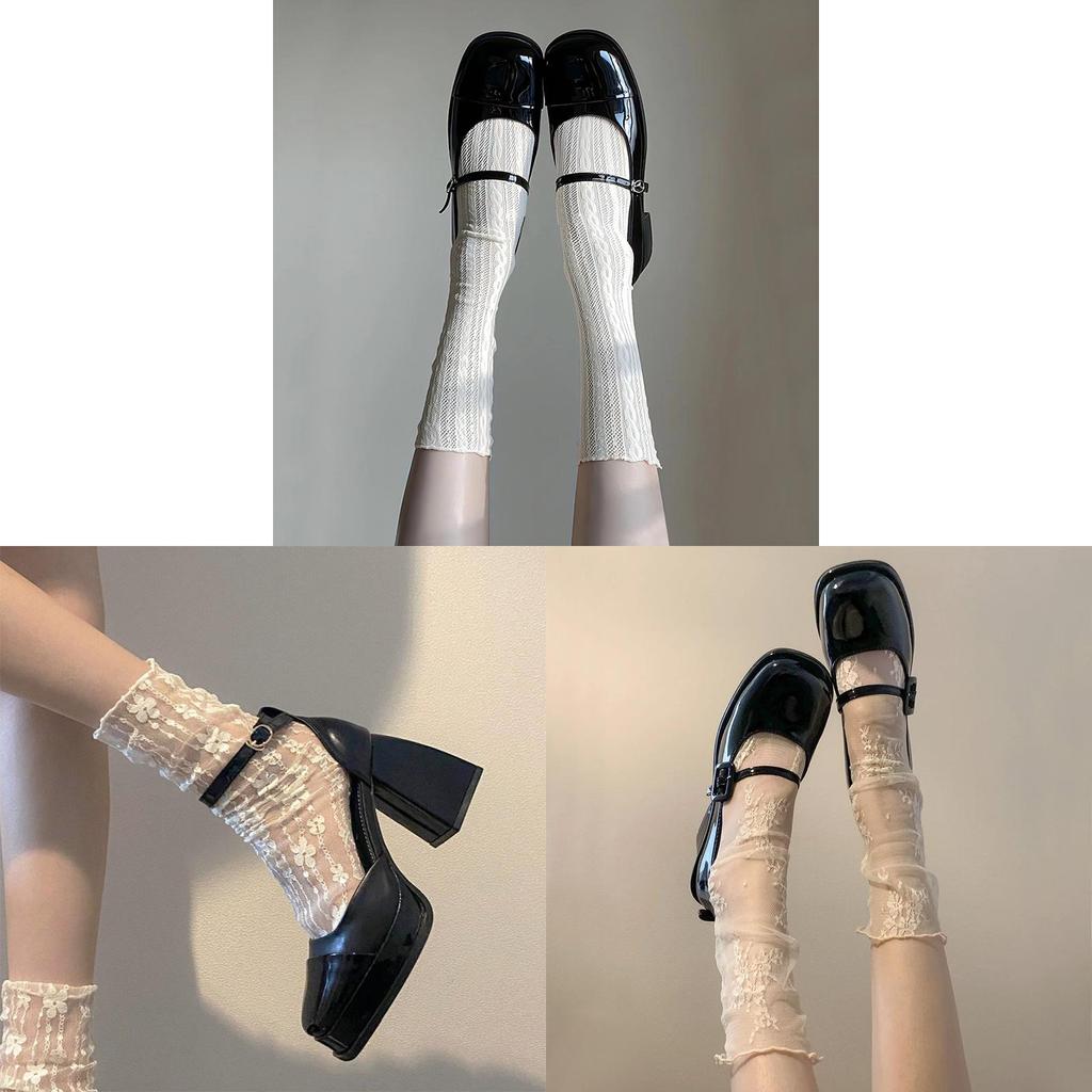 Lolita Lace Thigh High Socks With Breathable Mesh For Girls Spring Fashion