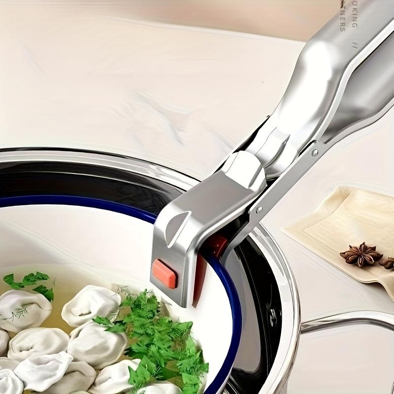 Heavy-Duty Stainless Steel Anti-Scald Clip, Compatible for Air Fryer & Steamer, Heat-Resistant Kitchen Tool with Non-Slip Bowl/Plate Grabber