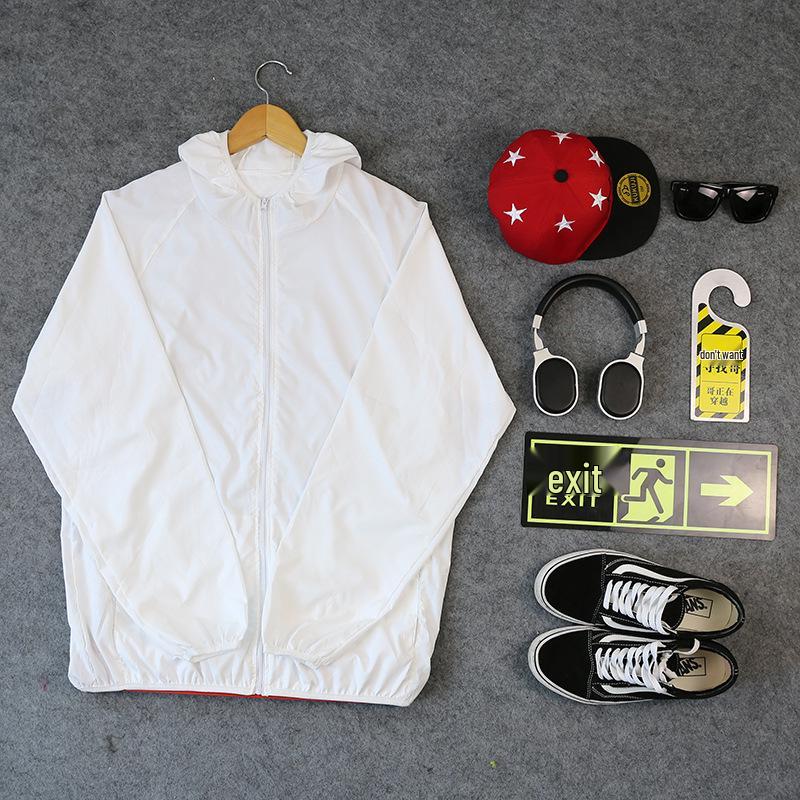 Unisex Outdoor Sun Protection Windbreaker Jacket with Custom Embroidered Logo for Team Building