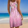 Vestito da Spiaggia da Donna Mini Abito Stampa Floreale Casual Moderno Senza Maniche Vestibilità Ampia Esterno Quotidiano Estivo