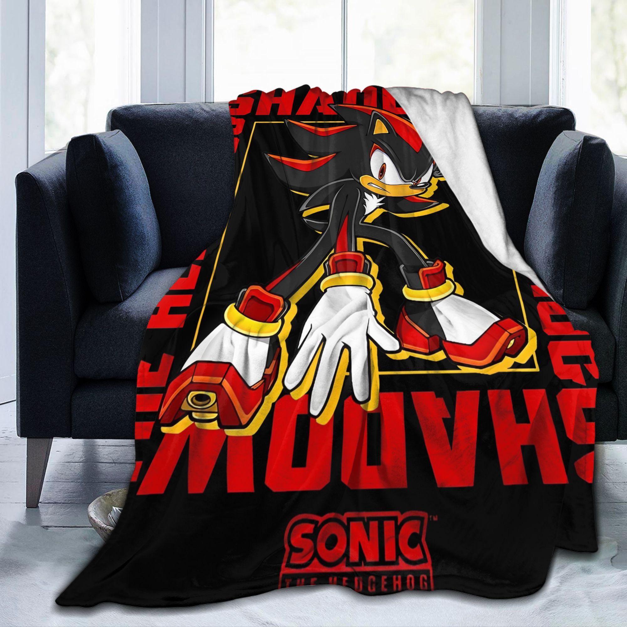 Плед S-Sonics Ежик Соник Фланелевый Зимний Многофункциональный Мягкий Плед для Дивана Спальни Покрывала 75X95CM