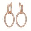 Concise  Synthetic Zirconia Geometric Dangle Earrings Women's Exquisite Daily Party Pendant Earrings Jewelry Accessories