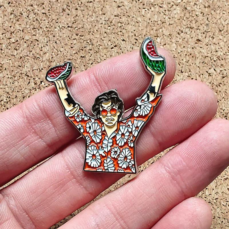 Popular Music Art Enamel Pins Rock Band Cartoon Brooches Backpack Decoration Lapel Badge Gifts For Good Friends