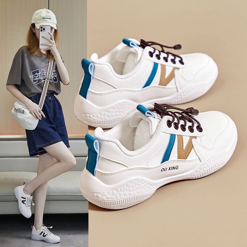 Little white shoes women's 2025 new spring women's shoes versatile students do not tie shoelaces lace-free casual sports shoes