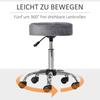 Salon Chair with Wheels Rolling Stool Height Adjustable Swivel Salon Stool Velvet Touch Foam Chrome Base Light Gray 35 x 35 x 49-61 cm